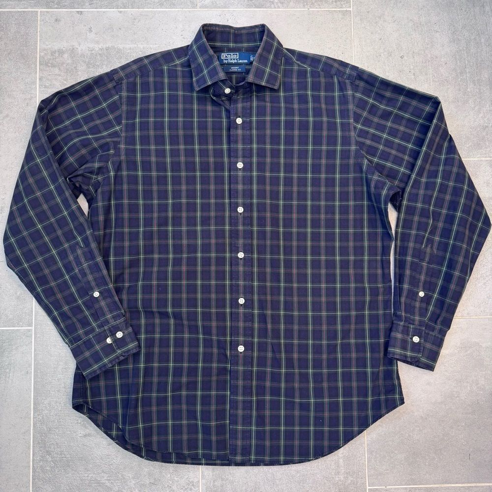 Polo by Ralph Lauren Shirt Regent Classic Fit Button Down Plaid - Large